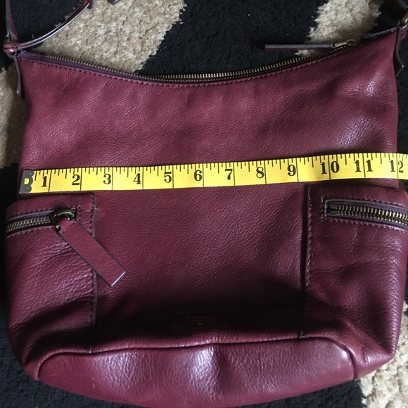 Fossil 1954  Maroon leather crossbody bag - Picture 3 of 14